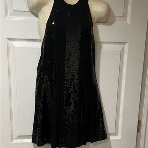 LaRok Black Sequin Halter Dress size M